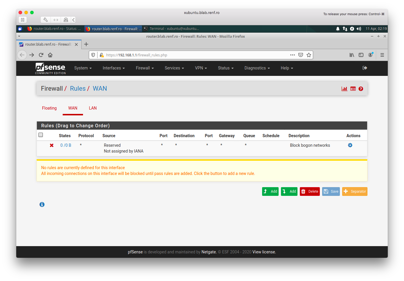 Firewall Config 07 Wan Rules