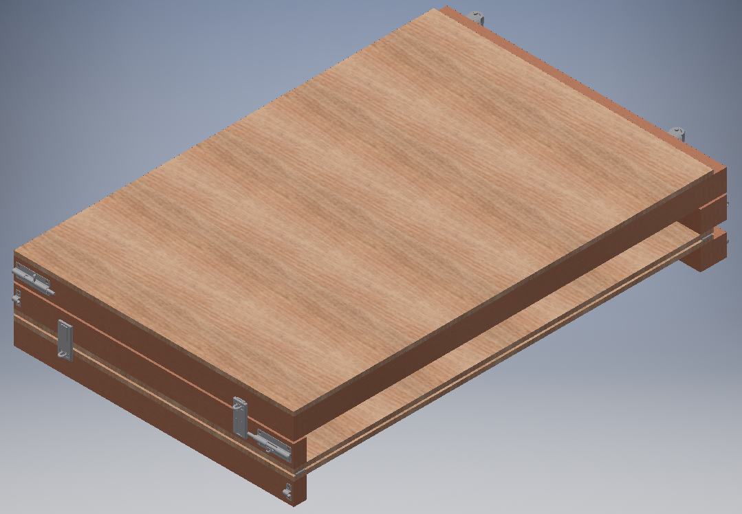 Figure 2: Trifold table in flat, folded configuration